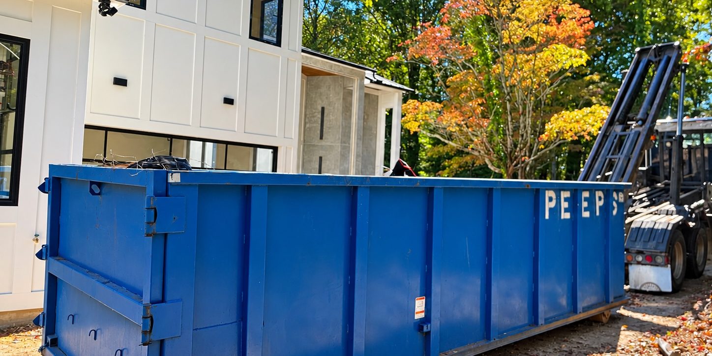 30 Yard Dumpster Rental Atlanta New Construction 30-yard Peeps Containers dumpster at a new construction project in Chastain Park Atlanta